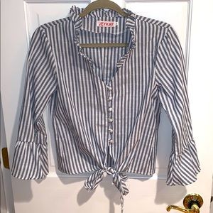 Striped Cropped Blouse